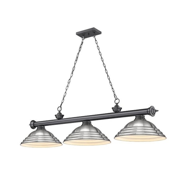 Z-Lite Cordon 3 Light Billiard, Bronze Plate & Brushed Nickel 2306-3BP-SBN - main